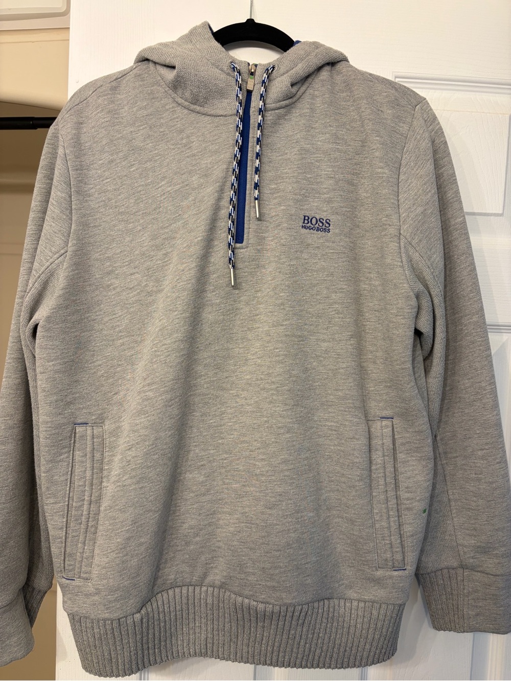 Hugo BOSS Gray Hooded Zip-Up Sweatshirt
